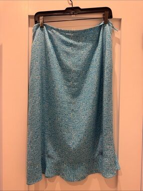 Blue Printed Women’s Silk Skirt